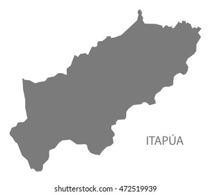 Itapua Paraguay Map in grey
