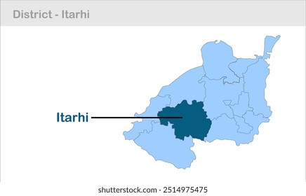 Mapa del subdistrito de Itarhi, Distrito de Buxar, Estado de Bihar, República de la India, Gobierno de Bihar, Territorio indio, India oriental, política, aldea, turismo