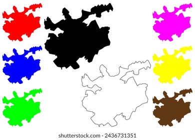 Ilustración vectorial de mapa de la ciudad de Itatiba (República Federativa de Brasil, estado de Sao Paulo), dibujo de garabato mapa de Itatiba