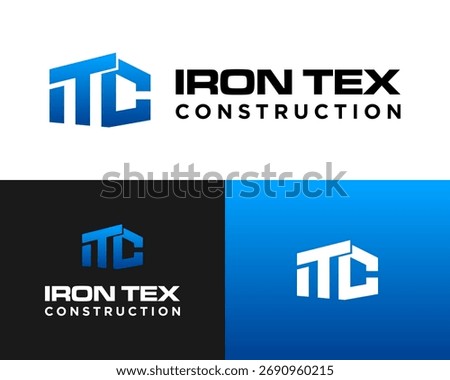 ITC monogram letter design logo for building industry.