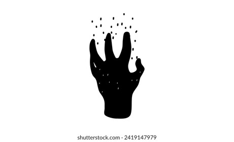 itch symbol, black isolated silhouette