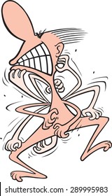 Itchin Man. 
Cartoon Man with an itch. Vector file.