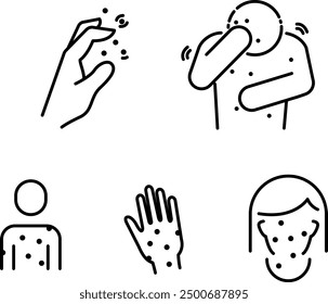 Itchy icon, Skin rash icon , vector illustration