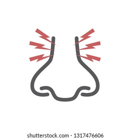 Itchy Nose. Vector Icon For Web Graphic.