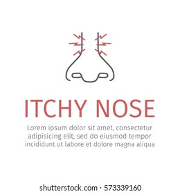 Itchy Nose. Vector icon for Web graphic.