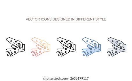 Itchy Palm icon design with white background stock illustration