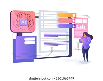 Item Bank Auto-Tagger abstract concept vector illustration. Schooling. Accelerates engagement with machine intelligence. abstract metaphor.