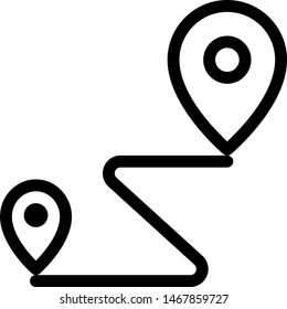 Item delivery map location pin points route