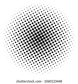 Item halftone circle, on a white background. Vector illustration for your design.
