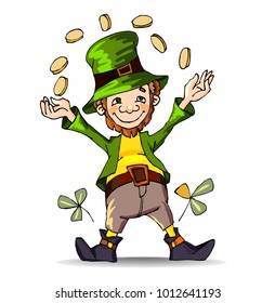 Item for the holiday. The character of St. Patrick with gold coins