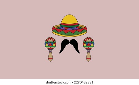 Item items such as musical instruments, mustaches, and sombrero hats. Suitable for this close event is Cinco de Mayo