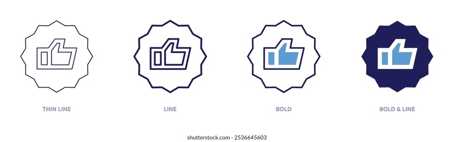 Item like icon in 4 different styles. Thin Line, Line, Bold, and Bold Line. Duotone style. Editable stroke.