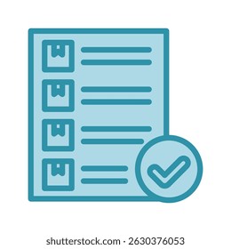 Item List dual tone blue color, mini illustration icon. use for modern concept, print, UI, UX kit, web and app development. Vector related to sales, logistic and ecommerce