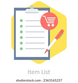 Item List and list icon concept