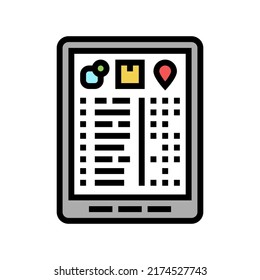 Item List Report Color Icon Vector. Item List Report Sign. Isolated Symbol Illustration