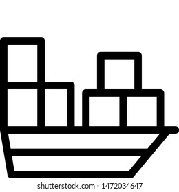 Item loaded on a large ferry commercial ship