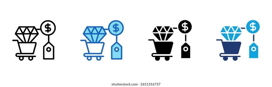Item Price icon Multi Style Vector Illustration