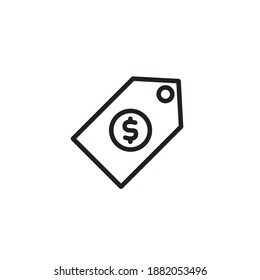 Item Price Tag Icon. E-commerce Theme Icon Design. Outline Style Icon. Vector