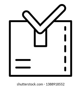 Item ready to ship icon. Outline item ready to ship vector icon for web design isolated on white background