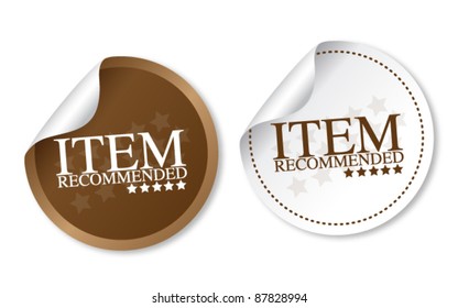 Item recommended stickers