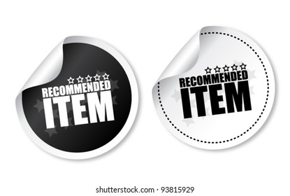 Item recommended stickers