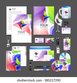 item set of corporate identity for your business including color abstract logo.