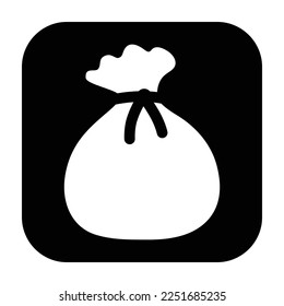 Item shop sign with satchel bag flat vector icon for games and websites