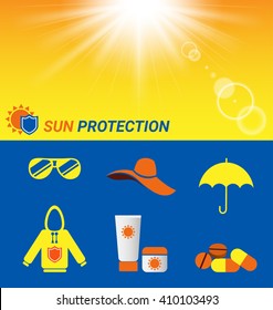 Item for Sun protection and sun shine background