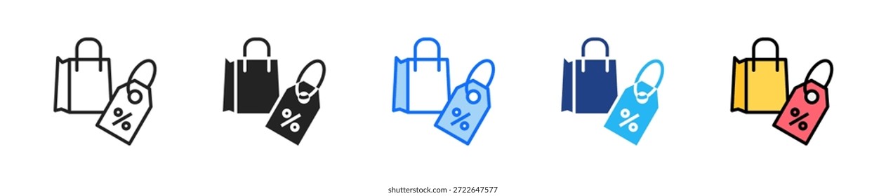 Conjunto de iconos de etiqueta de artículo Colección de estilo múltiple