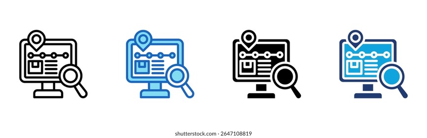 Ícono de seguimiento de artículos Multi Style Ilustración vectorial