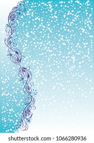 Itemized vector blue wavy floral background