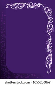 Itemized vector violet floral frame or border