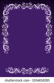 Itemized vector violet floral frame or border