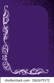 Itemized vector violet floral frame or border