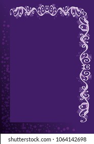 Itemized vector violet floral frame or border