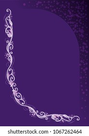 Itemized vector violet floral frame or border