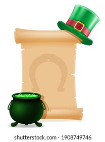 items and attributes of the national holiday of saint patrick vector illustration isolated on white background