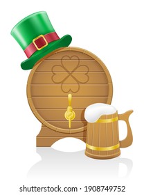 items and attributes of the national holiday of saint patrick vector illustration isolated on white background