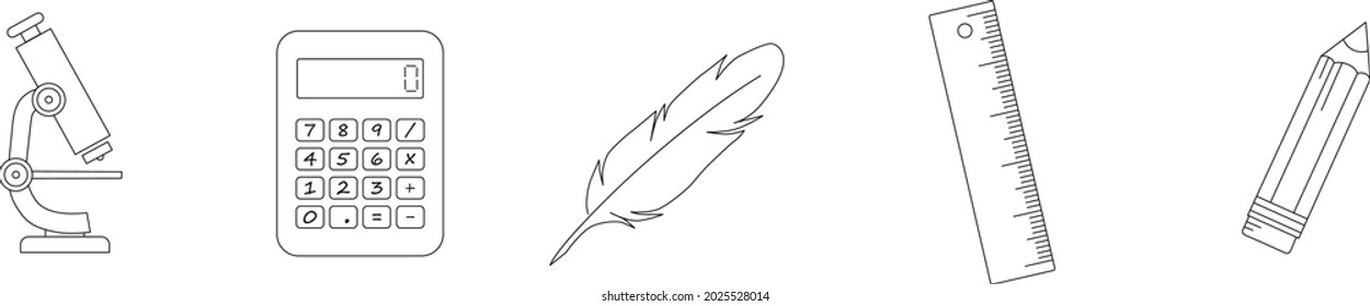 Items to be examined against a white background