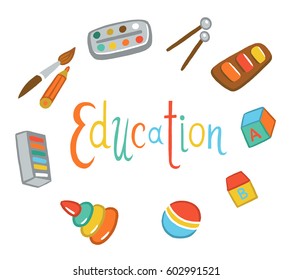 items for children's education. play and creativity