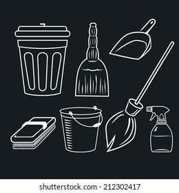 Items for cleaning and wiping and disposing