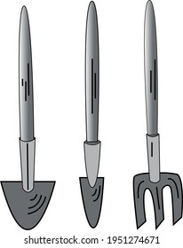 Artículos para el jardín y huerto. Un conjunto de elementos. Ilustración. Imagen del vector