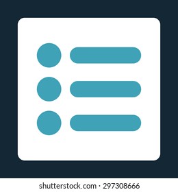 Items icon from Primitive Buttons OverColor Set. This rounded square flat button is drawn with blue and white colors on a dark blue background.