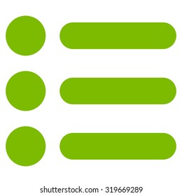 Items icon from Primitive Set. This isolated flat symbol is drawn with eco green color on a white background, angles are rounded.