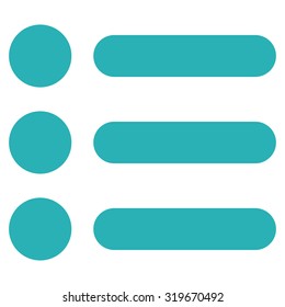 Items icon from Primitive Set. This isolated flat symbol is drawn with cyan color on a white background, angles are rounded.