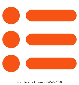 Items icon from Primitive Set. This isolated flat symbol is drawn with orange color on a white background, angles are rounded.