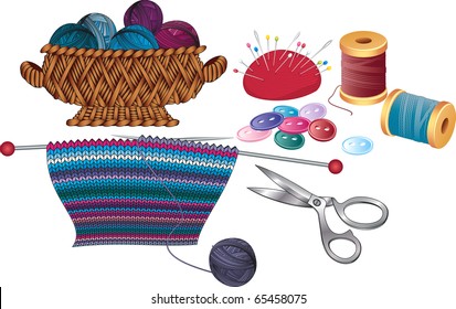 Items for knitting and sewing
