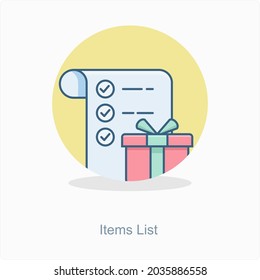 Items List or Checklist Icon Concept