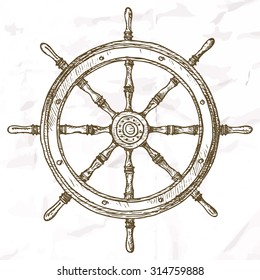 Items on the marine theme. Hand drawn elements.