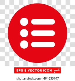 Items round icon. Vector EPS illustration style is flat iconic bicolor symbol, white and intensive red colors, transparent background.